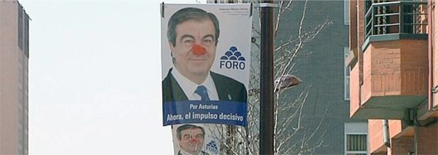 i+Diseño. Pintada anónima realizada sobre una banderola electoral.