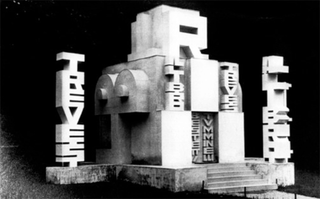 i+Diseño. Pabellón publicitario diseñado por Fortunato Depero en 1927.