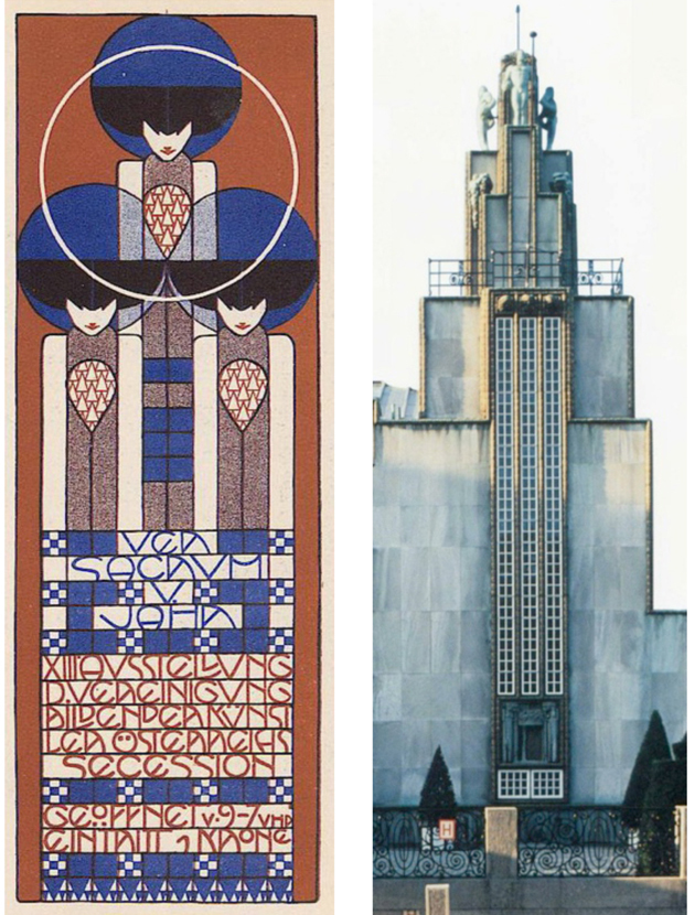 i+Diseño.Diseño creado por Koloman Mosser para la revista Ver Sacrum.
/Detalle del Palacio
Stoclet, edificio diseñado por
Joseph Hoffman para Adolphe
Stoclet.
