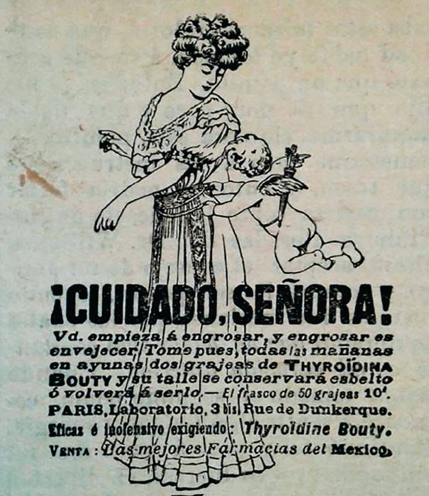 i+Diseño. Anuncio publicitario de frascos de Thyroïdina Bouty