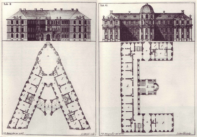 i+Diseño. David Steingrüber. Tipografía diseñada a partir de la planta de edificios, 1773.