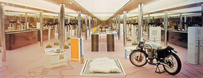 Interior dos pavilhões da Non-Stop-City, Archizoom