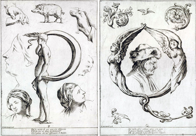 Giuseppe Maria Mitelli, Alfabeto in sogno, essemplare per dissegnare, 1683