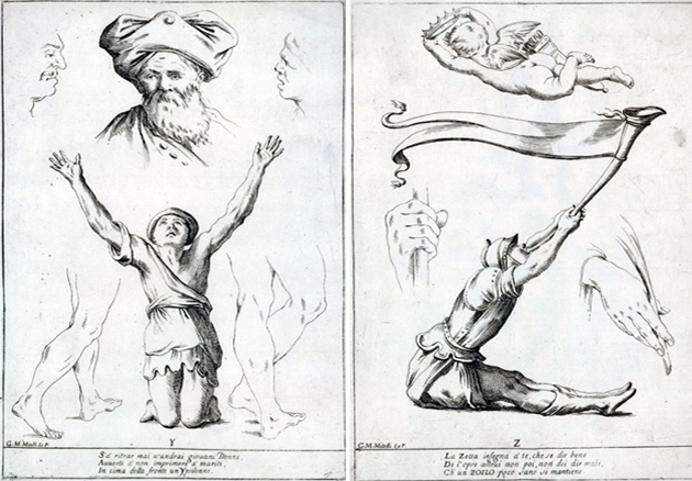Giuseppe Maria Mitelli, Alfabeto in sogno, essemplare per dissegnare, 1683