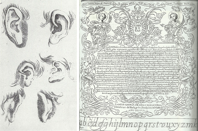 Fig. 17. Pedro de Villafranca, Cartilla de dibujo, 1637 / Fig. 18. Fray Matías de Irala, Método sucinto y compendioso… 1739