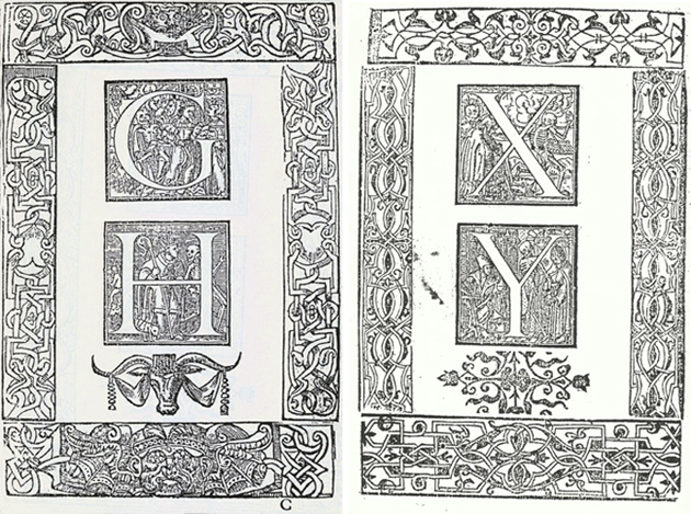 Fig. 19. Juan de Yciar, Abecedario con figuras de la muerte, 1555