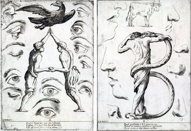 Giuseppe Maria Mitelli, Alfabeto in sogno, essemplare per dissegnare, 1683