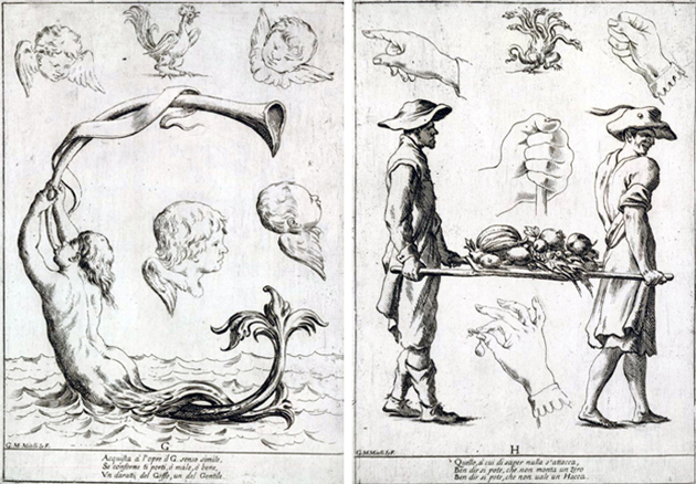 Giuseppe Maria Mitelli, Alfabeto in sogno, essemplare per dissegnare, 1683