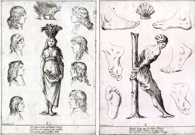 Giuseppe Maria Mitelli, Alfabeto in sogno, essemplare per dissegnare, 1683