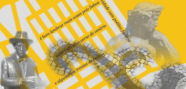 Figura 2: Lisboa e poesia, montagem fotográfica de M. Luísa Costa – Poema de Vasco Graça Moura in Poesia – 1997/2000