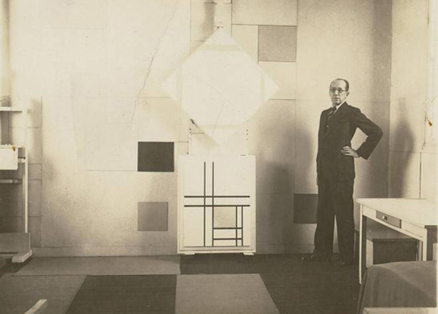 Piet Mondrian, estudio parisino del artista en el 26 de rue du Départ, 1933