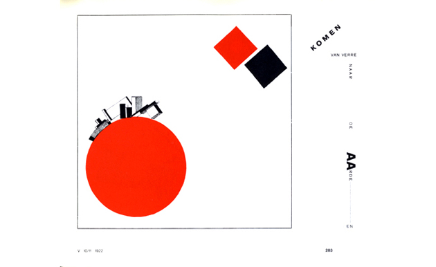 El Lissitzky, página de «De dos cuadrados», 1922 (una de las 12 páginas de De Stijl, V, 10/11)