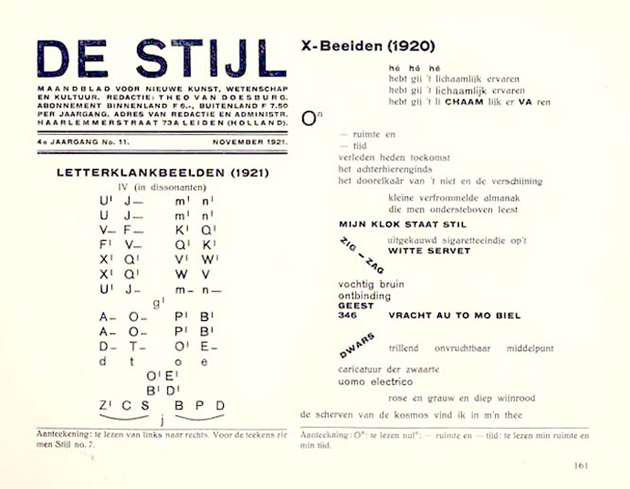 Theo van Doesburg, Anthologie Bonset, Revista De Stijl Vol. 4, nº. 11, Nov. 1921